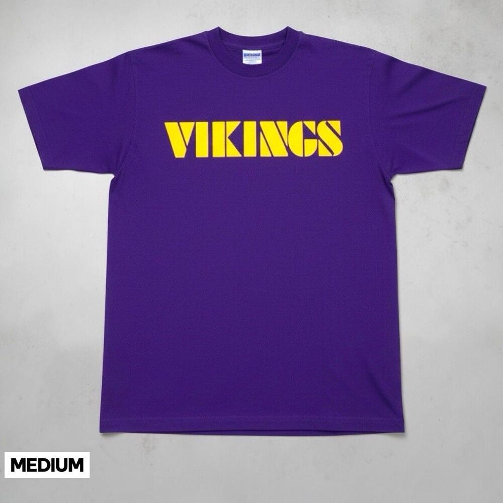Vintage 1991 Majestic Minnesota Vikings T Shirt Mens MEDIUM Pruple Yellow Cotton